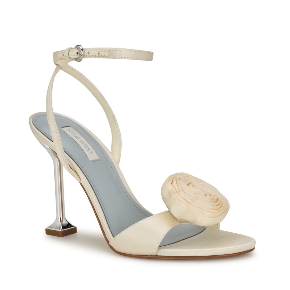 Nine West Cream Heels with Floral Detail